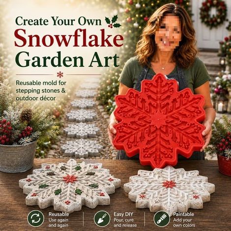 Moule pratique et mignon pour dalles de jardin en forme de tournesol - Flocon de neige -