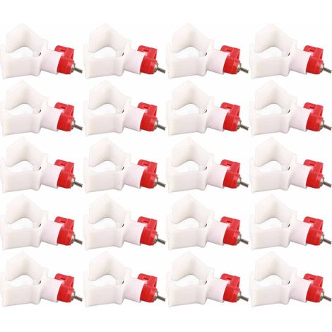 Lot de 20 abreuvoirs automatiques à tube carré pour volailles, accessoires d'élevage pour poulets. (1/5)
