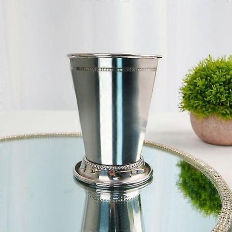 Vases décoratifs en forme de coupes à julep argentées de 127 cm de haut (1/2)