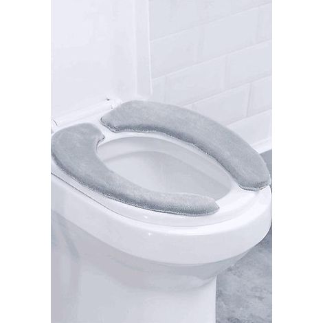 un Chauffe-sige De Toilette Gris En Deux Parties, Un Coussin De Toilette Mmoire De Forme De 40 Cm 14 Cm 8 Cm, Un Coussin De Toilette En Mousse (1/5)
