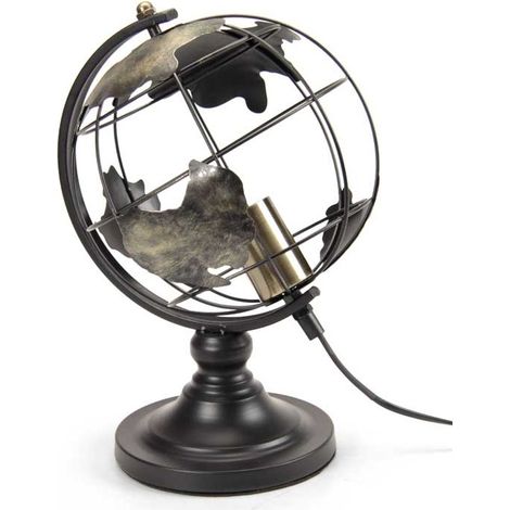 MAURY'S LAMPADA MAPPAMONDO CON STRUTTURA IN METALLO 24X24X35 CM COLORE NERO (1/2)