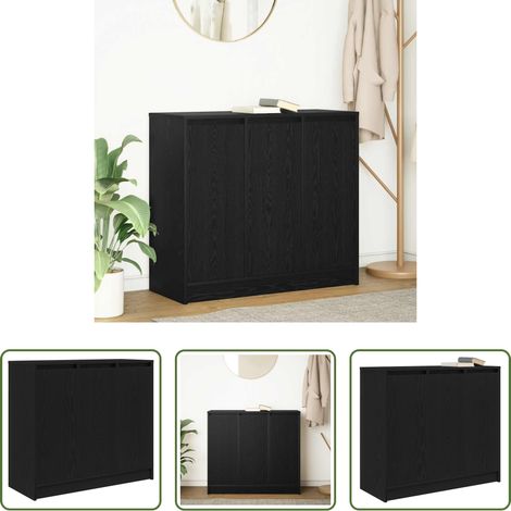 Holzschrank - Sideboard Schwarz Eichen-Optik 85x34x76 cm Holzwerkstoff (1/5)
