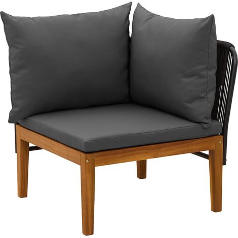 Garten-Ecksofa mit Kissen Massives Akazienholz & Seil Natur vidaXL (1/5)