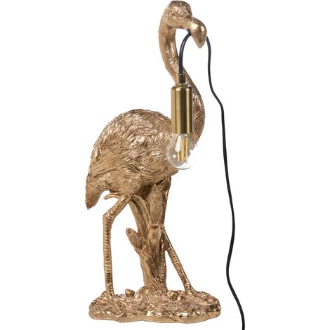Lámpara de mesa con temática animal lámpara de noche con forma de flamenco lámpara de lectura para dormitorio dorada Vice