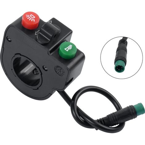 Compatible avec le commutateur de klaxon et de phare Kugoo M4, ainsi qu'avec le bouton de commande trois-en-un des clignotants gauche et droit pour vélo électrique.