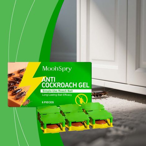 Gel bait cockroach traps for bedroom corners, kitchen, and living room – convenient daily cockroach repellent patches – gel bait cockroach traps 6, adhesive backing 6 -- BIEMMEDUE (1/5)