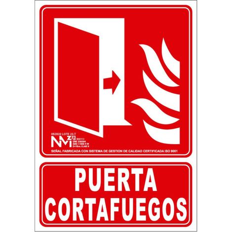 Señal de extinción Puerta cortafuegos en aluminio Clase A luminescente SEKURECO (1/2)