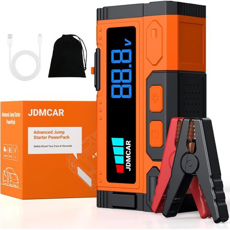 Booster Batterie Voiture 𝟏𝟎𝟎𝟎𝟎𝐀 - 𝟏𝟒.𝟖𝐕 Démarreur Batterie Voiture (jusqu'à10,0L Gaz/9,0L Diesel), Jump Starter avec LED, Booster Pinces Intelligentes, Protections Multiples Auto Moto (1/5)