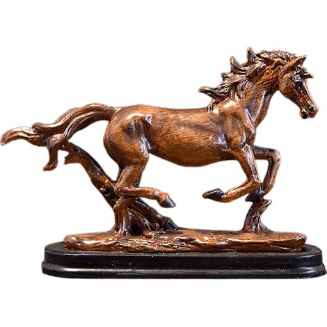 【Décoration Artisanale】 Statue Cheval Galopant pour Salon, Hall d'Entrée, Cabinet de Vin, Meuble TV - Ornement Élégan 【M231046】 (1/4)
