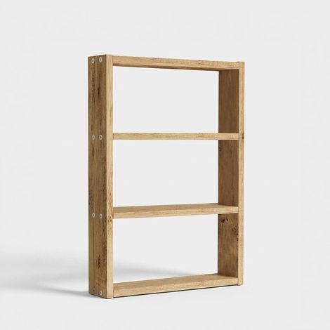 Mensual de pared ahorraespacio con baldas Xamer - Natural