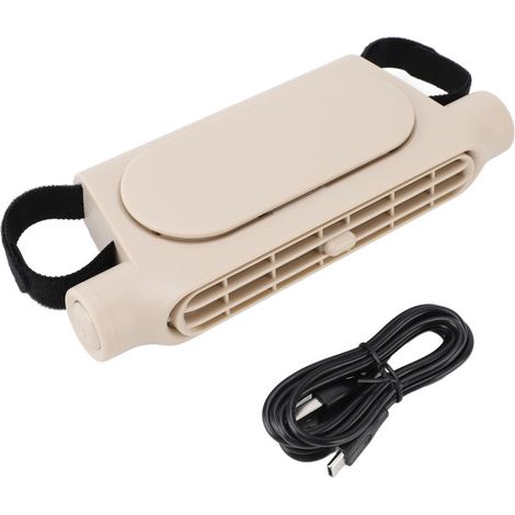 Ventilateur de siège auto USB multifonction, efficace et silencieux, sans pales, pour appui-tête arrière, style turbo, beige. (1/5)