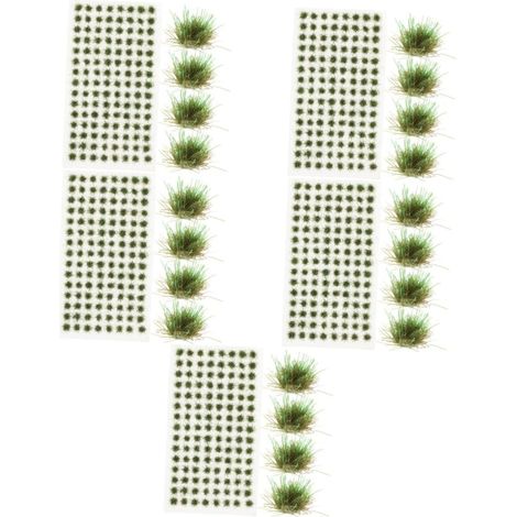 5 Boîtes Miniature Modèle De Touffes D' Touffes De Fleurs Statiques Artisanat Vert Décor De Fleurs Micro Paysage Mini Touffe D' Résine Table De Sable Fausses Fleurs (1/5)