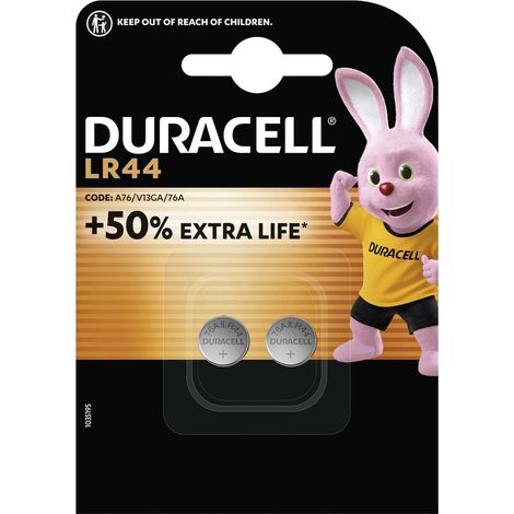 Duracell Knopfzelle LR44 1.5 V 2 St. 105 mAh Alkali-Mangan Elektro AG13 (1/2)
