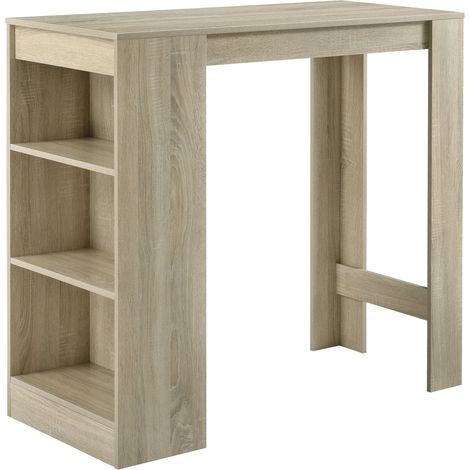 Mesa alta con almacenaje mesa bistro alta 110 cm efecto roble 030006189 (1/4)