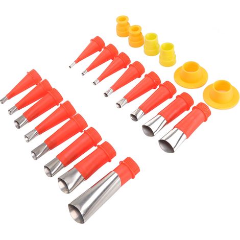 16 pièces buses de calfeutrage en acier inoxydable et 6 bases de connexion - Kit d'outils de finition pour travaux de décoration (1/5)
