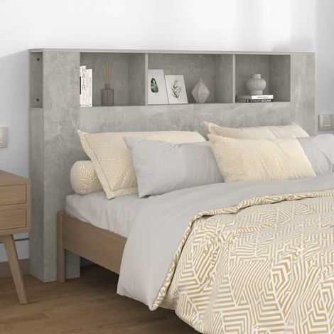 vidaXL Mueble cabecero gris hormigón 160x18,5x104,5 cm (1/5)