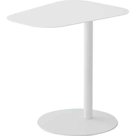 Tavolino laterale in metallo 50 x 50 x 38 cm bianco 030008621