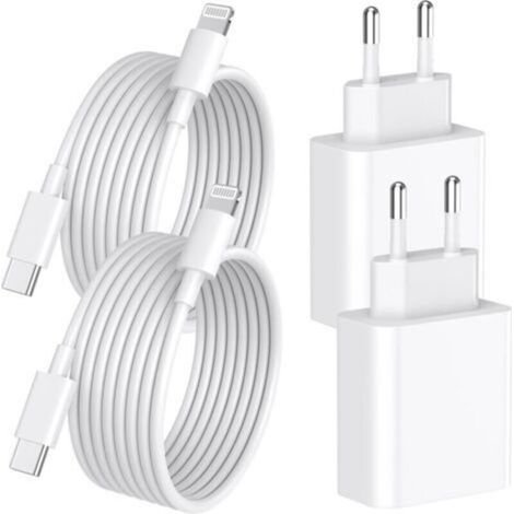 Pr iPhone 14 13 Pro Max Schnellladegerät, 4er-Pack [MFi-zertifiziert] 20 W USB-C-PD-Wandladegerät mit 2 Meter langem USB-C-auf-Lightning-Schnellladekabel, kompatibel mit iPhone 14 13 12 11 Pro Max XS (1/4)