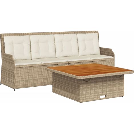vidaXL Set Divano da Giardino 3 pz con Cuscini Beige in (1/5)