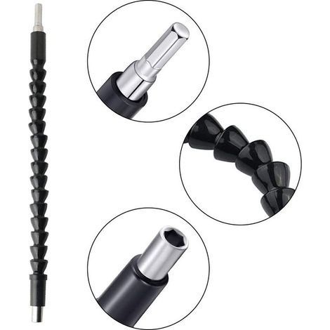 8 universelle flexible Wellen für Bohrmaschinen – 295 mm magnetische Verlängerung – Adapter für Schlagschrauber und Winkelschrauber (1/5)