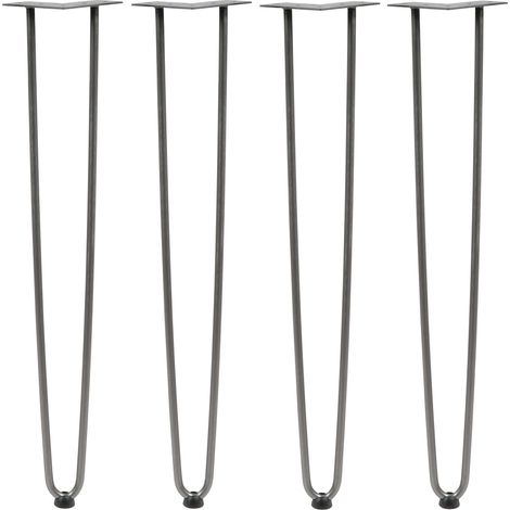 Zelsius 4er Set Hairpin Legs, 71 cm, Rohstahl, 2 Streben Tischbeine