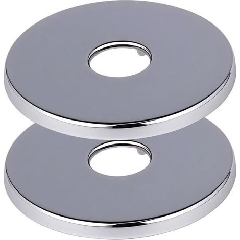 2 Pièces Rosace de Robinet Argentée, Diamètre 21 mm (1/2") - Rosace Robinet en Acier Inoxydable Plate 80x5mm - Garniture Murale pour Mitigeur Douche & Rosace Tuyau Chauffage