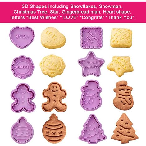 8-teiliges Weihnachtsausstechformen-Set aus Kunststoff für Kinder, ideal für Kekse und Schokolade. (1/4)