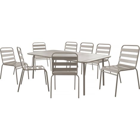 Set da pranzo da giardino in metallo "Bilbao" - 8 posti - Talpa