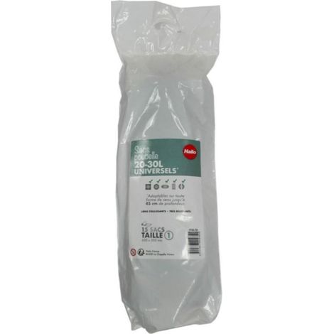 HAILO 15 sacs poubelle fermeture à coulisse 30L