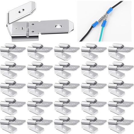 Kit de 25 Connecteurs à Double Cosse Piggyback pour Bornes de Sertissage et Déconnexion Mâle