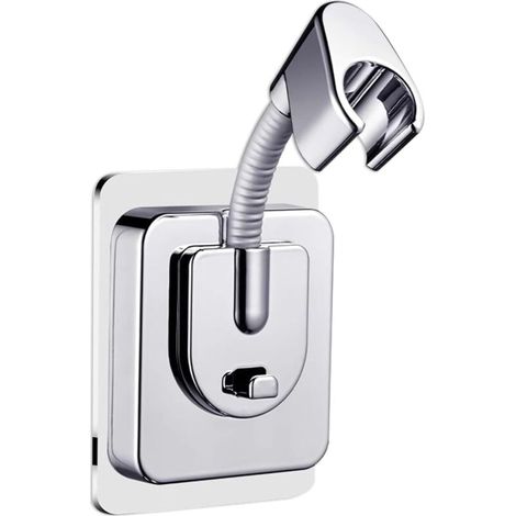 Support de pommeau de douche sans perçage, support de douchette réglable avec adaptateur en silicone, montage mural, adhésif puissant, support de pommeau de douche pour salle de bain (1/5)
