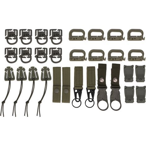 30 Stück MOLLE-Gurte mit D-Ringen, Rucksackzubehör, Nylonband für Wandern, Camping und Reisen, Grün/Olivgrün (1/5)