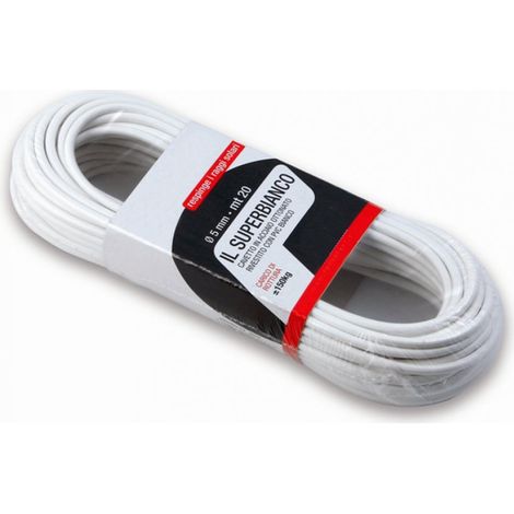 Cavetto Stendibiancheria in Acciaio Plastificato Bianco - Ø5 mm x 20 metri