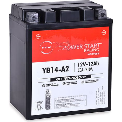 NX - Batterie moto Gel NB14-A2 / YB14-A2 / YB14A-A1 12V 12Ah
