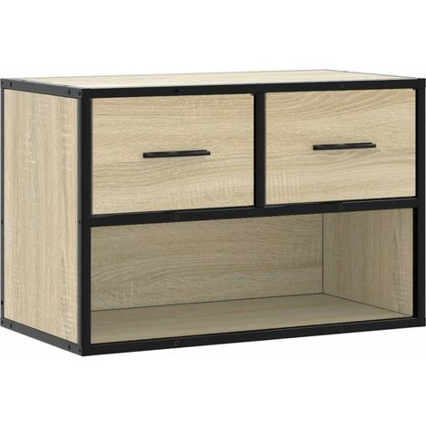 Mobile TV multimediale scaffale per televisione televisore buffet sala da pranzo soggiorno camera da letto rovere Sonoma 60 x 31 x 39,5 cm derivati del legno e metallo marrone 020027528