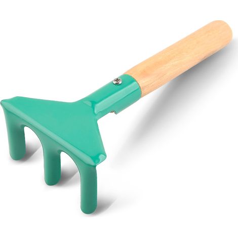 MINKUROW Herramientas Manuales De Jardín Para Niños, Mini Pala Para Plantas De Jardín Con Mango De Madera (Adecuado Para Niños Pequeños) - Rastrillo (1/2)