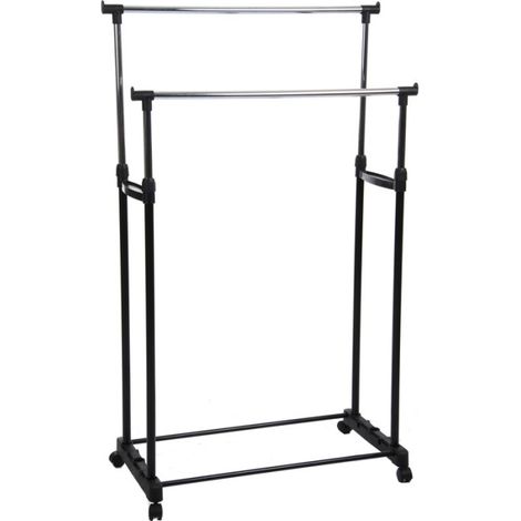 Portant à Vêtements "Double Barre" 170cm Noir (1/5)