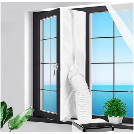 1 Kit Calfeutrage, 400 cm, Blanc, Installation Facile, Climatiseur Mobile, Étanchéité Air Chaud (1/3)