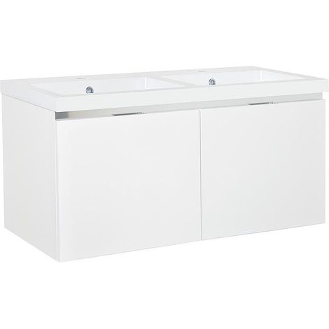 Meuble sous-vasque + vasque en fonte minérale WTU EPIC blanc mat 2 tiroirs 1210x580x510mm (1/5)