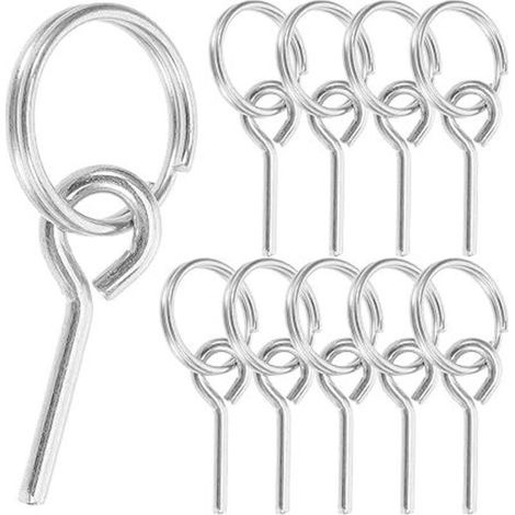 Sollbry 10Pcs Anneaux De Poteau De Tente Remplacement D'anneau De Tente avec des Broches Broche De Connexion De Corde De Camping Anneau De Camping pour Camping en Plein Randonnée 4x0.3cm