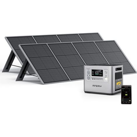 Tragbare Stromstation - AFERIY - P210A - 2048Wh - 2400W - 2x200W Solarpanel