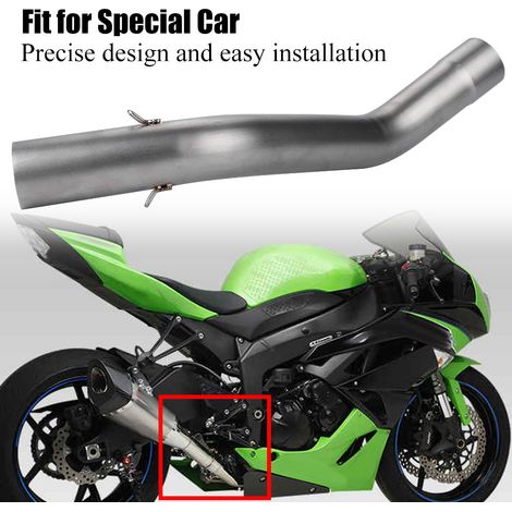 Tube de liaison centrale pour échappement moto KAWASAKI ZX-6R 2009-2015, raccord modifié (1/4)