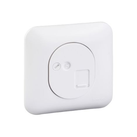 Schneider Electric – Prise RJ45 CAT6 STP encastrée blanche – Réseaux VDI Grade 3 – Plaque de fixation OVALIS – Appareillage mural complet