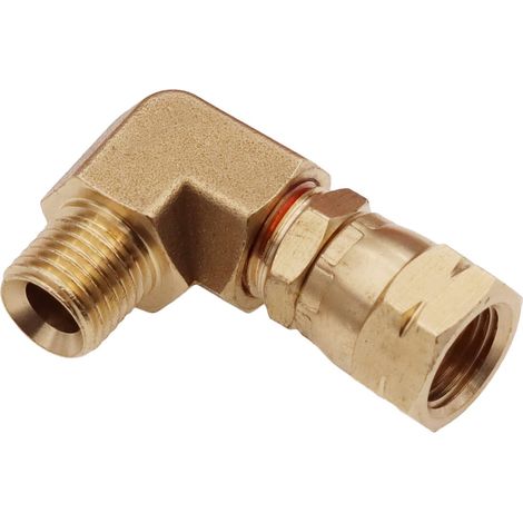 Raccord de raccordement de gaz à filetage gauche 6,35 mm, raccord à 90 degrés pour connecter des régulateurs de pression, des régulateurs de gaz, des raccords et des tuyaux de gaz et des (1/5)
