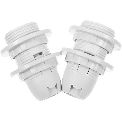 Douille E14 Filetée Blanche 2 Pièces Support de Lampe pour Éclairage Intérieur sur Lampadaire et Lustre Adaptateur à Filetage Complet pour Ampoules E14 (1/5)