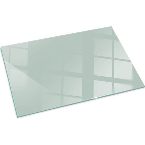 Plaque Rectangulaire de Verre pour Cheminée Revêtement de Sol Plancher de Pare-feu Protection Contre Etincelles Couleur Vert clair 100x70 cm (1/5)