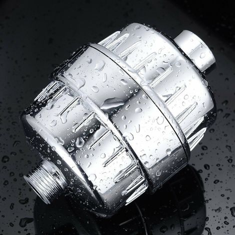 Filtre Pour Douche - 15 Étapes - Raccord 1/2 Pouces - Compatible Eau Municipale - Capacité 13000 Galons - Chrome (1/5)