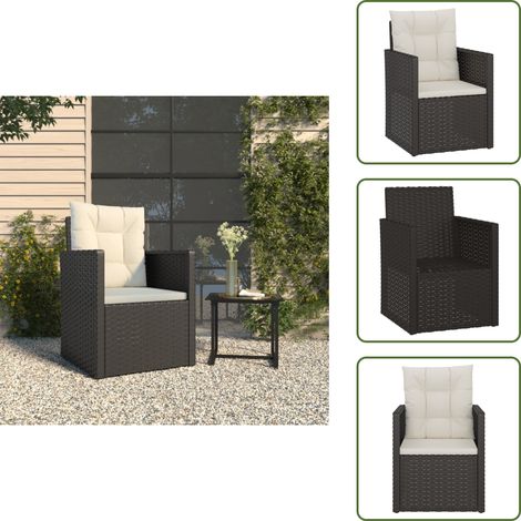Fauteuil de jardin avec coussins Noir Résine tressée - Fauteuil De Jardin - Chaise De Jardin - Meubles De Jardin - Mobilier Extérieur - Résine Tressée (1/5)