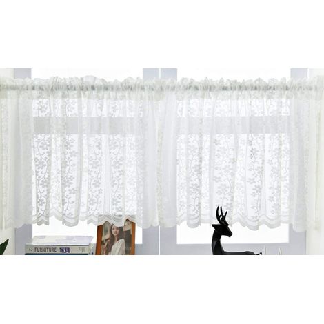 1 Paire Rideau, Style bistro, Broderie florale, Polyester, Pour cuisine salon chambre (1/5)