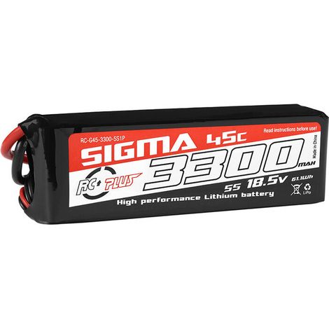 RC Plus - Li-Po Batterypack - Sigma 45C - 3300 mAh - 5S1P - 18.5V - XT-60